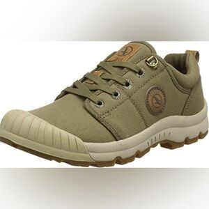 Aigle Men’s Hiking Shoes Low Rise 6.5 Green Khaki Rubber Sole Canvas
